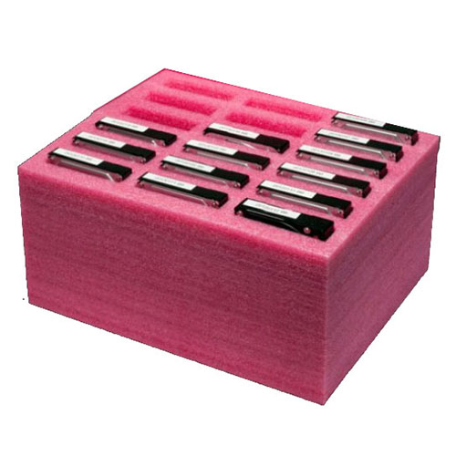 ESD foam in pink with electronics inside of it