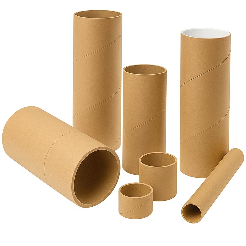 cardboard cores and tubes of different sizes