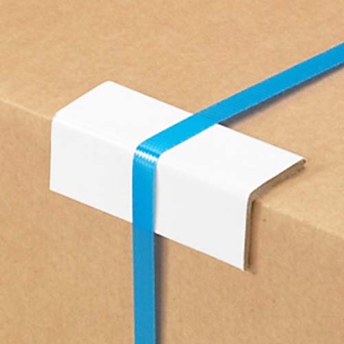 white cardboard strap protectors