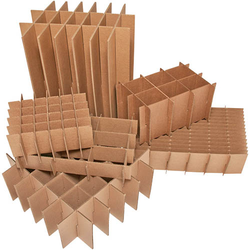 corrugated box partition next to each other