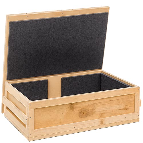 foam lined wooden crate