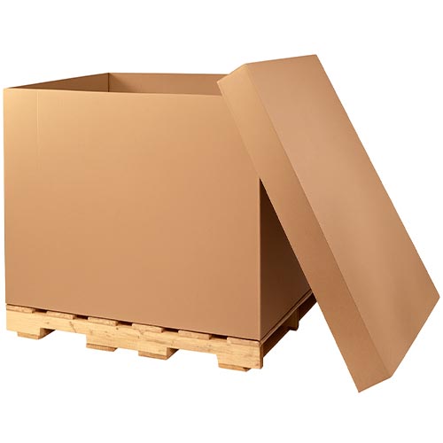half slotted cartons on pallet