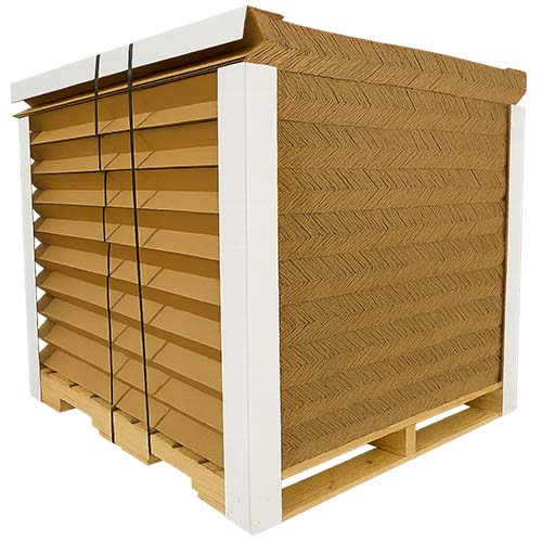 Pallet of cardboard edge protectors