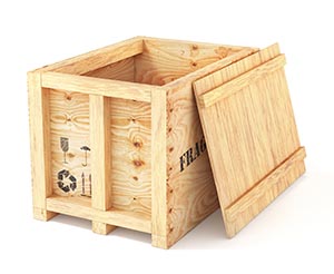 wooden crate with open top