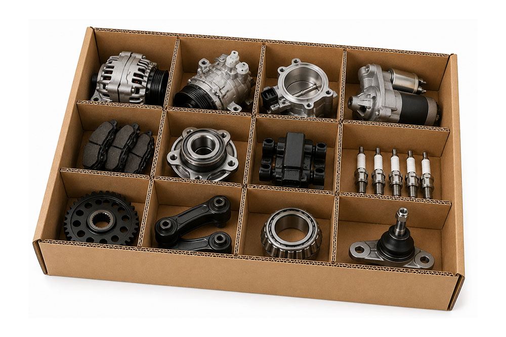 corrugated partitions for automotive parts