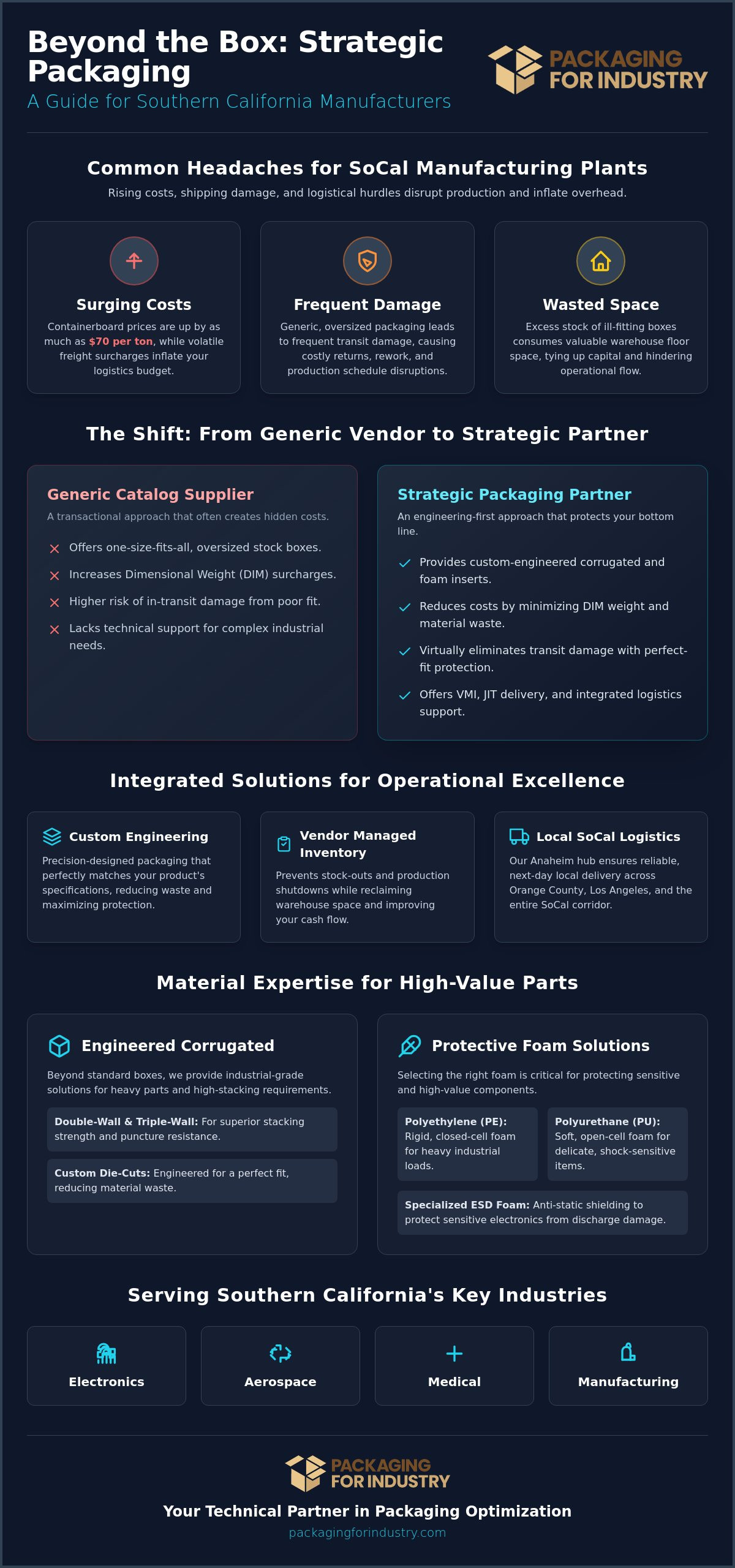 Packaging Supplier for Manufacturing Plants in SoCal: The 2026 Procurement Guide