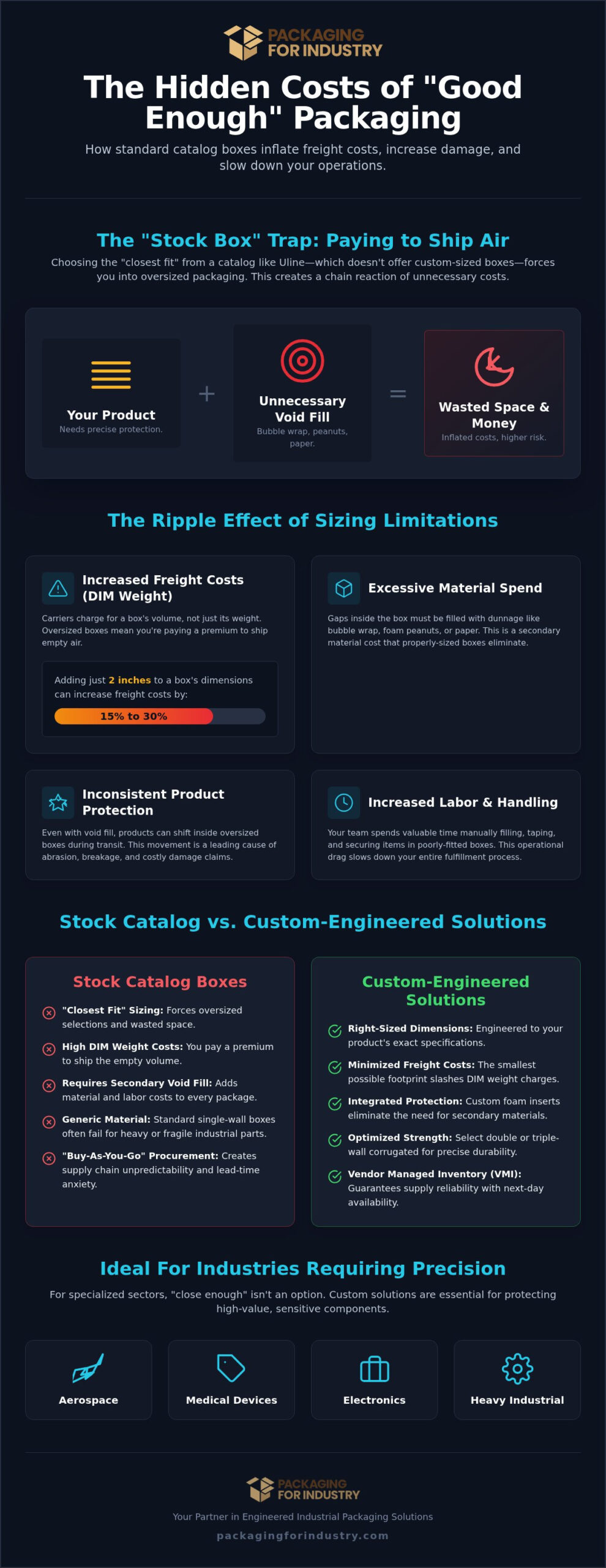 Uline Custom Box Limitations: Why Industrial Buyers Need Engineered Solutions