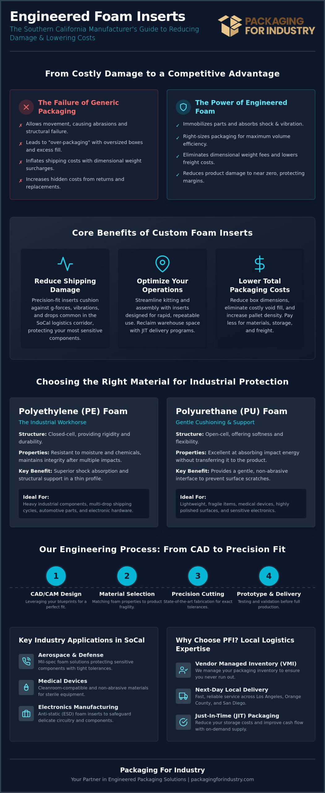 Custom Foam Inserts in Southern California: Engineering Precision Protection