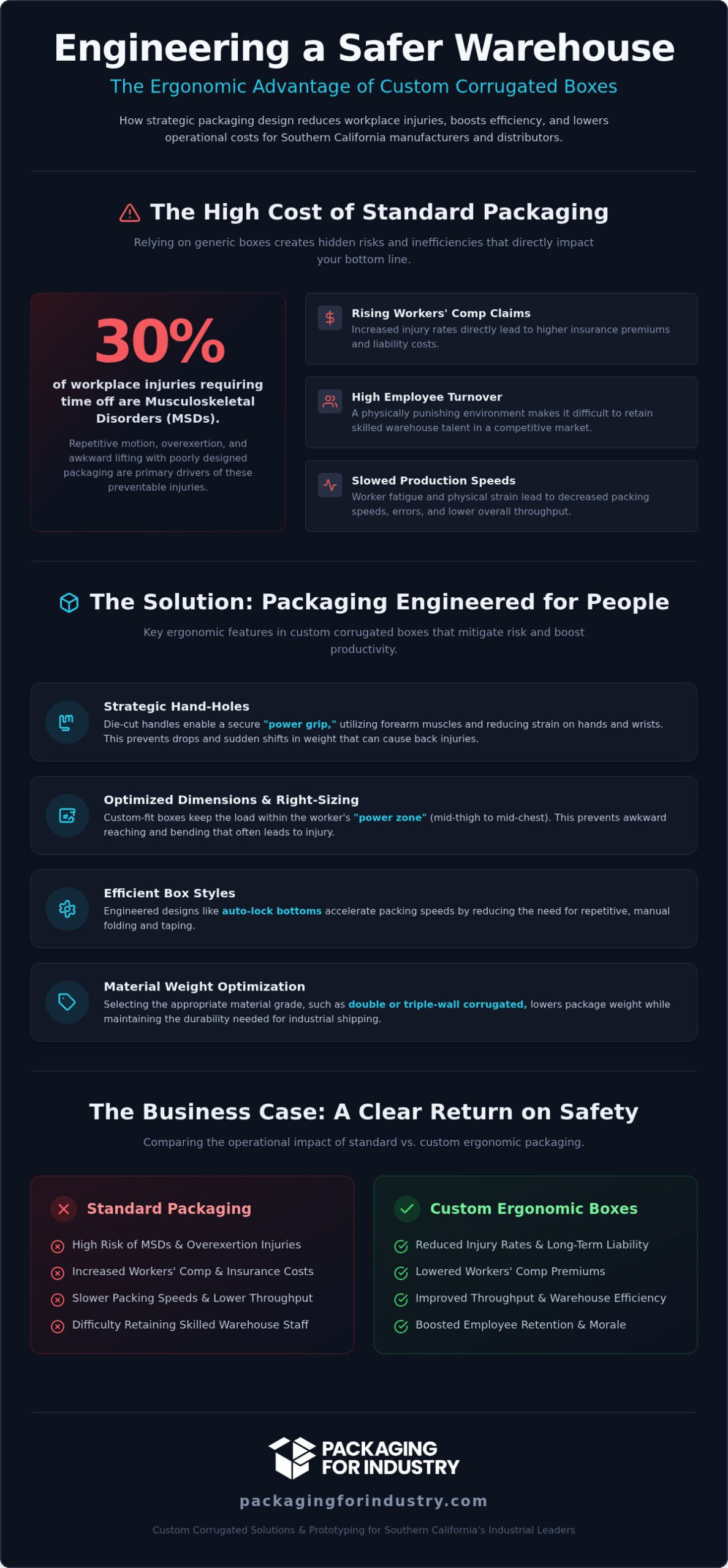 Custom Corrugated Boxes in Anaheim: Packaging Design That Reduces Worker Strain
