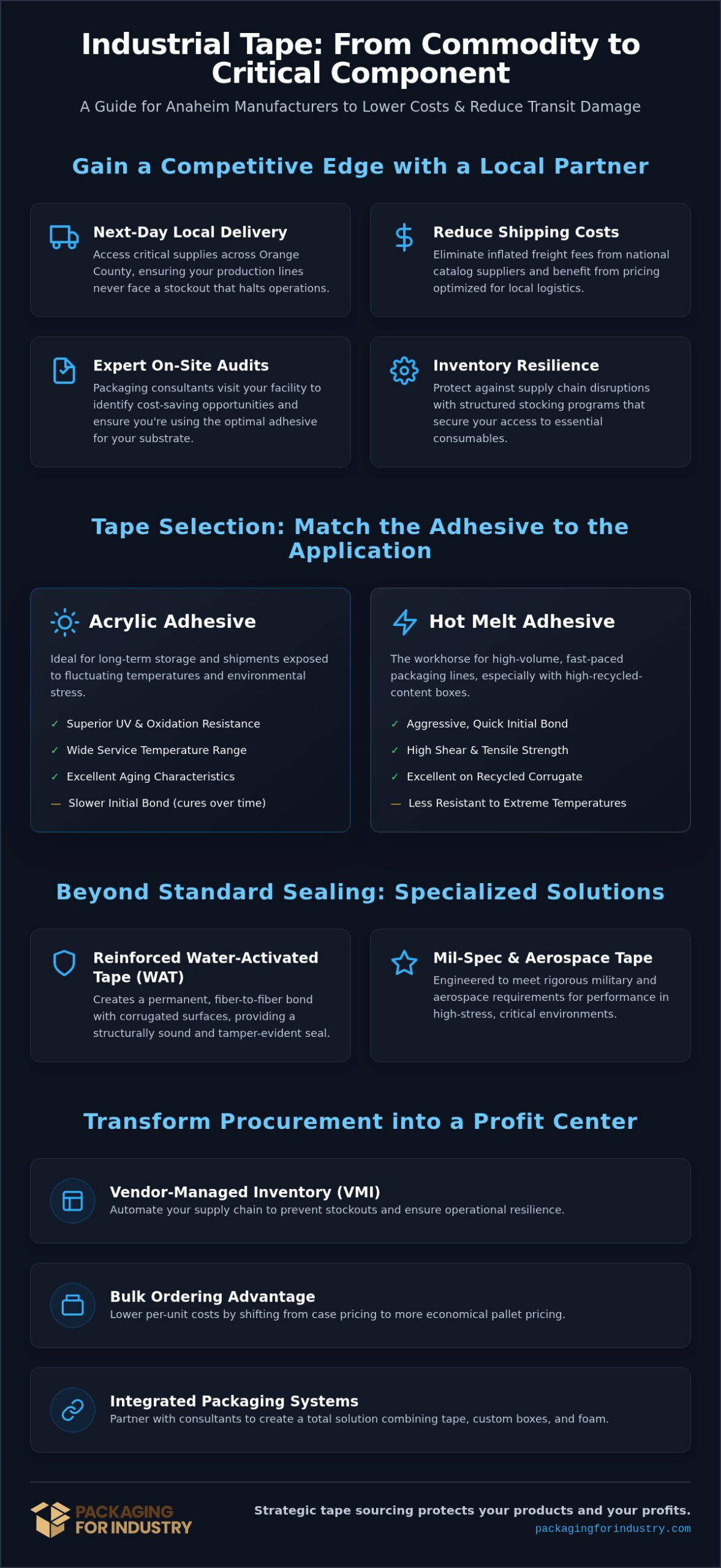 Wholesale Industrial Tape Supplier in Anaheim: A Buyer’s Guide to Adhesive Solutions