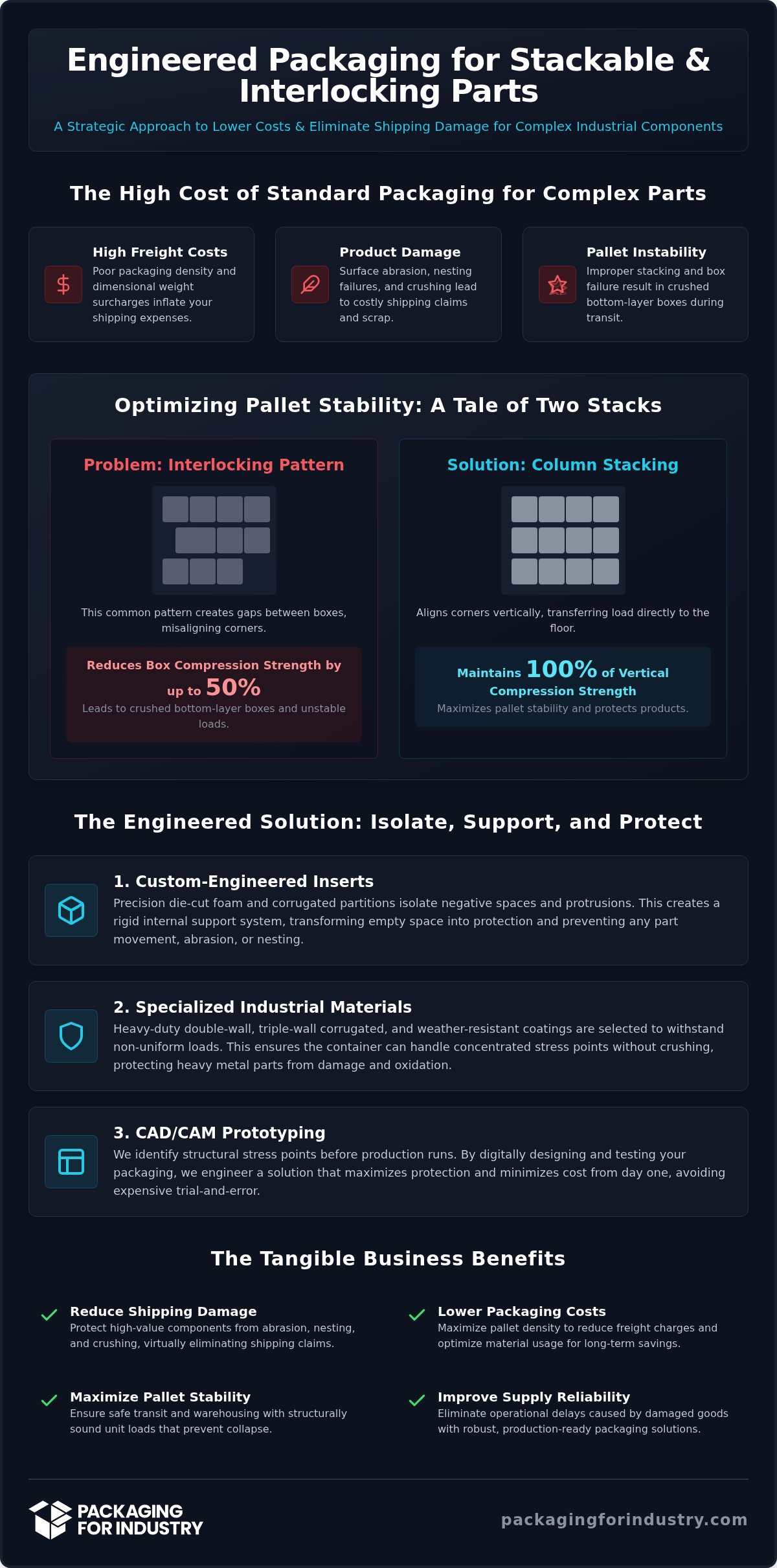 Packaging Design for Stackable, Interlocking Parts