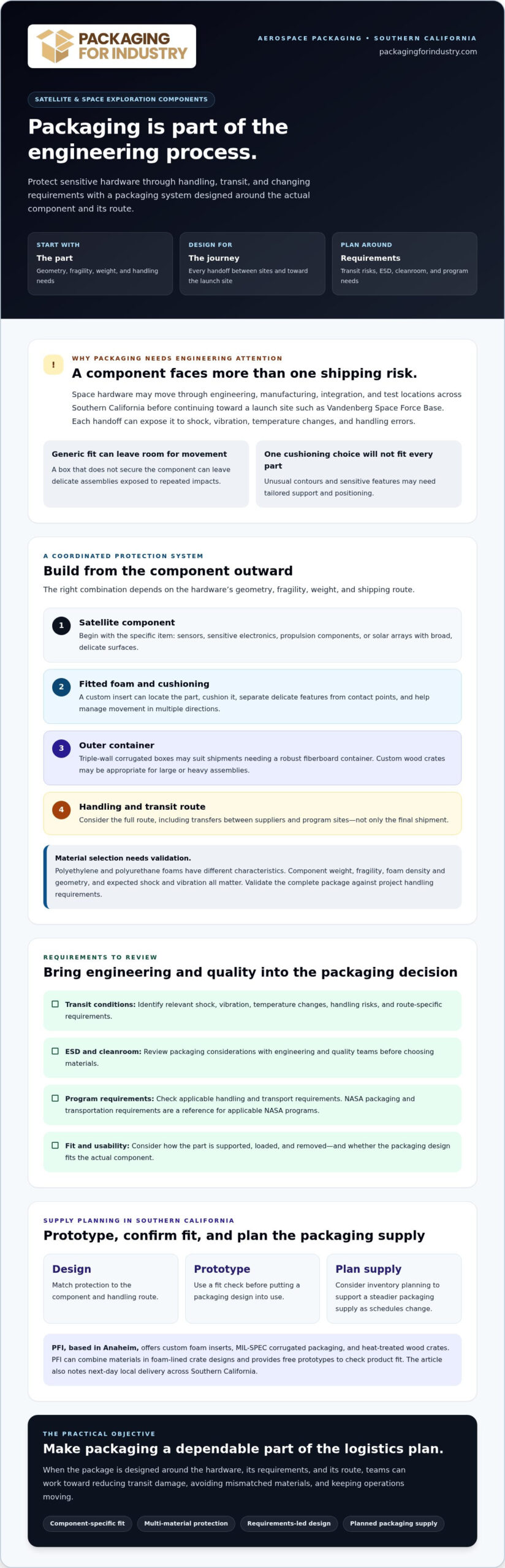 Packaging for Satellite and Space Exploration Components in SoCal: The Professional’s Reference