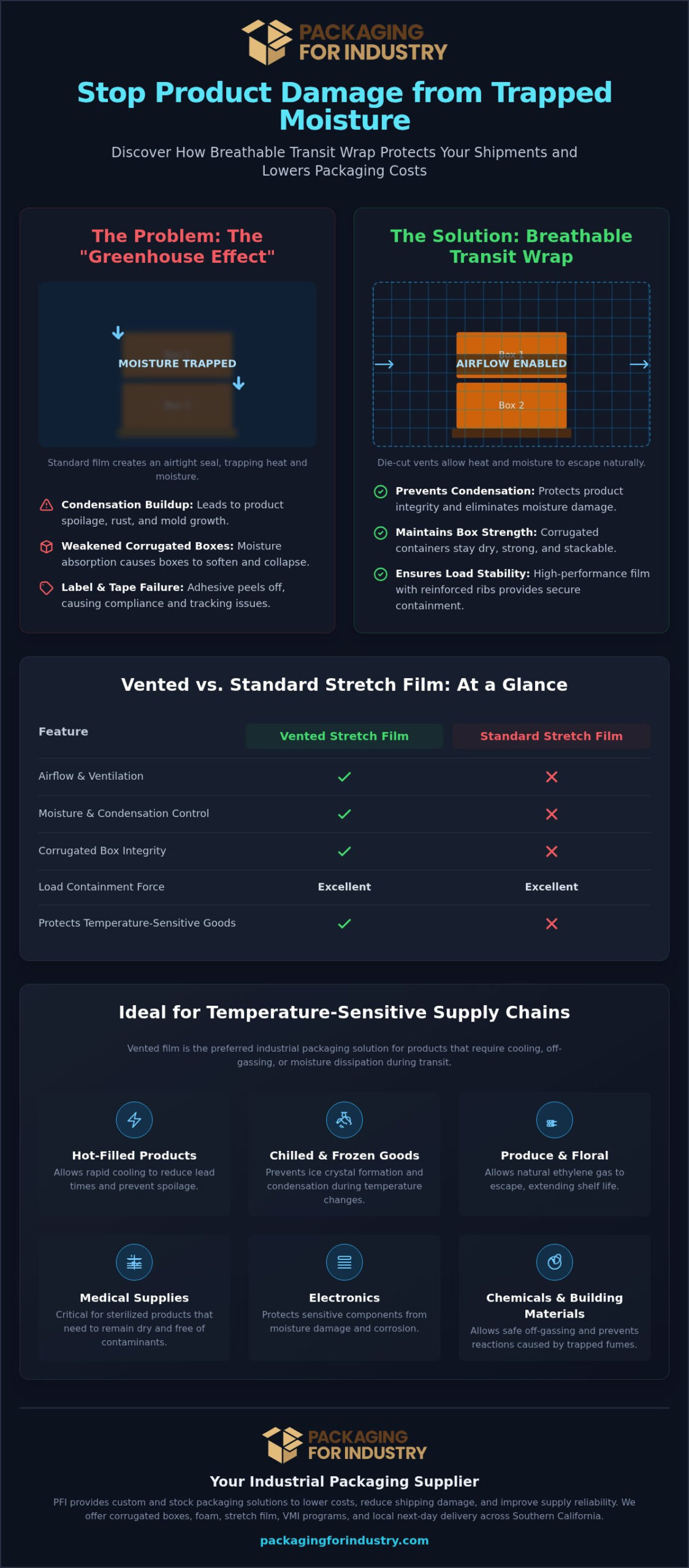 Vented Stretch Film Guide for Industrial Shipping