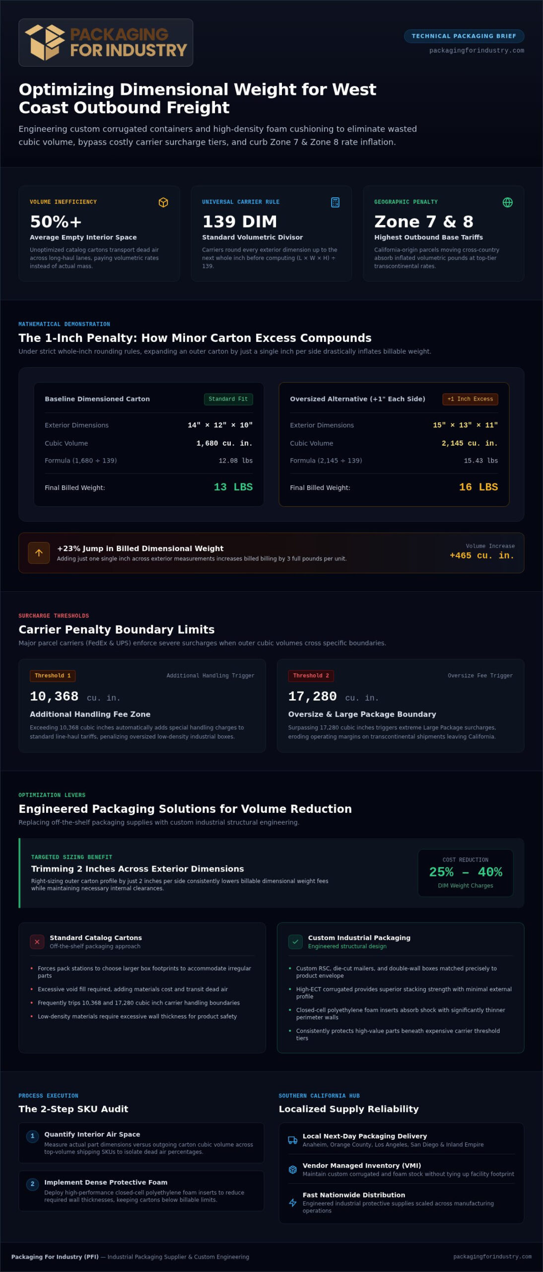 Packaging Solutions to Reduce DIM Weight Costs from California: 2026 Guide